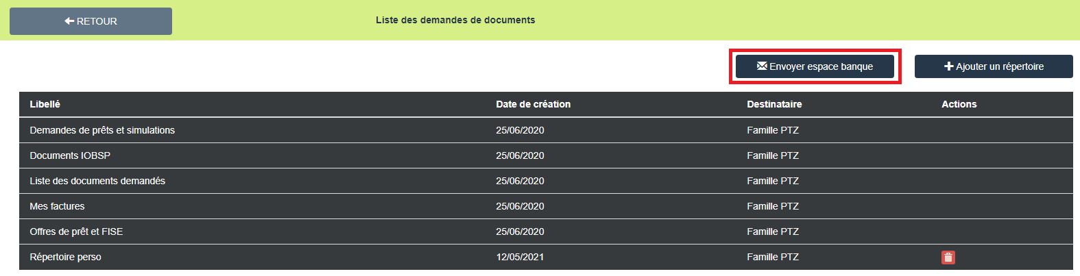 Bouton permettant l'ouverture du mail d'envoi de l'espace banque Bouton permettant l'ouverture du mail d'envoi de l'espace banque